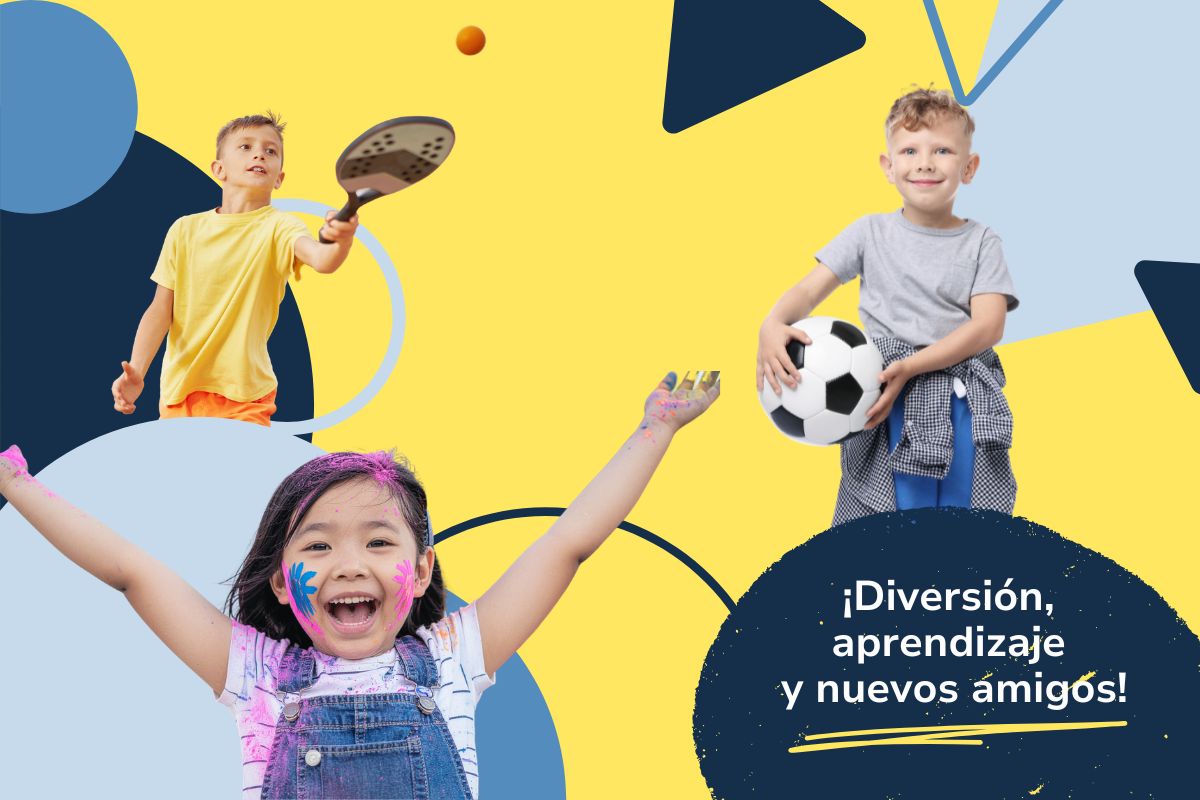 Niños realizando actividades y juegos en un campamento de verano en Almería